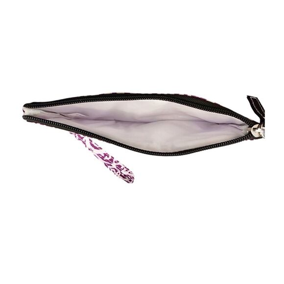 New SCOUT Kate Wristlet Zip Pouch Case Purple White Damask Cosmetic Makeup Bag - Picture 9 of 10